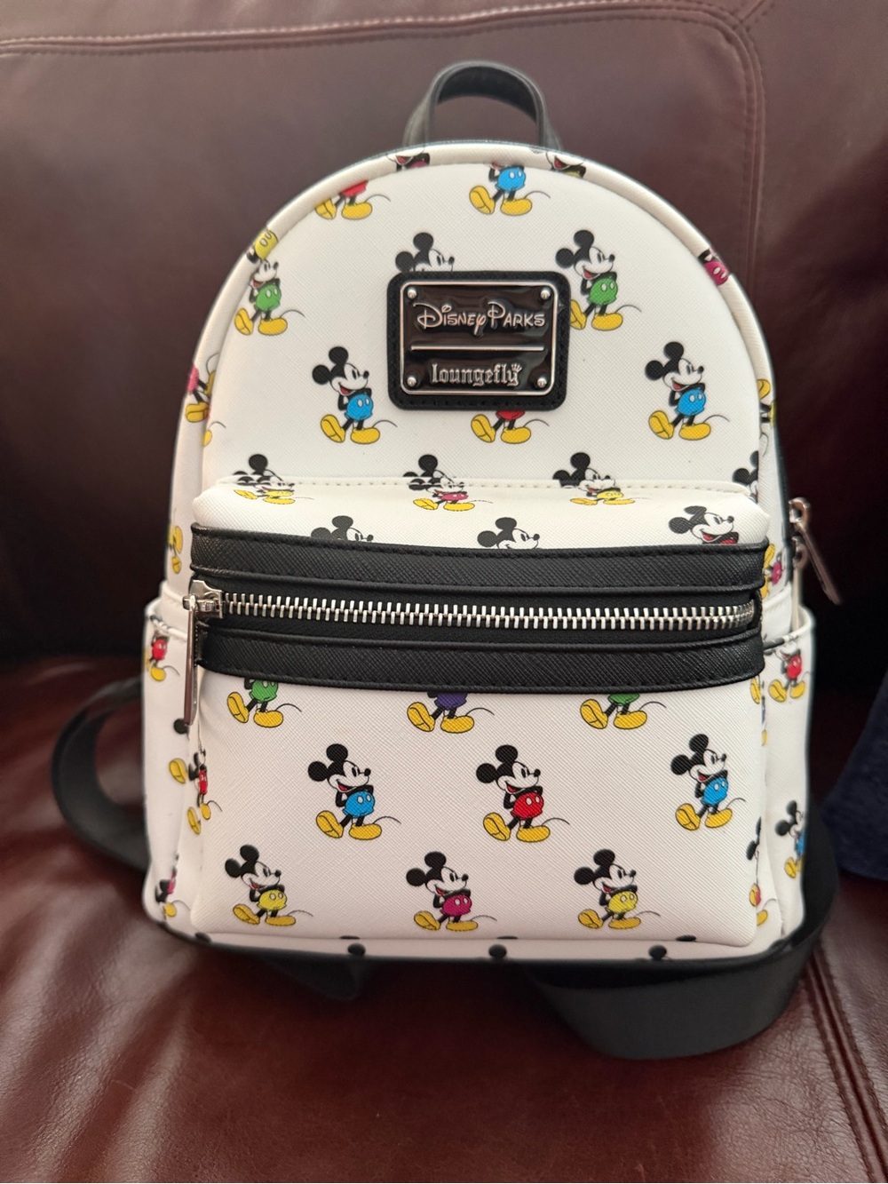Loungefly White Mickey Mouse Multi-Color Mini Backpack